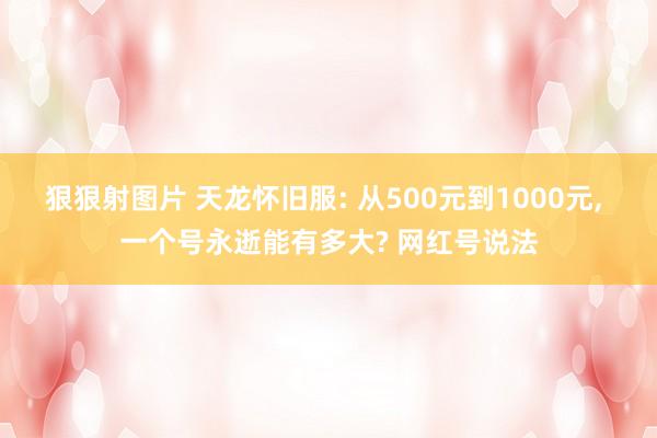 狠狠射图片 天龙怀旧服: 从500元到1000元， 一个号永逝能有多大? 网红号说法