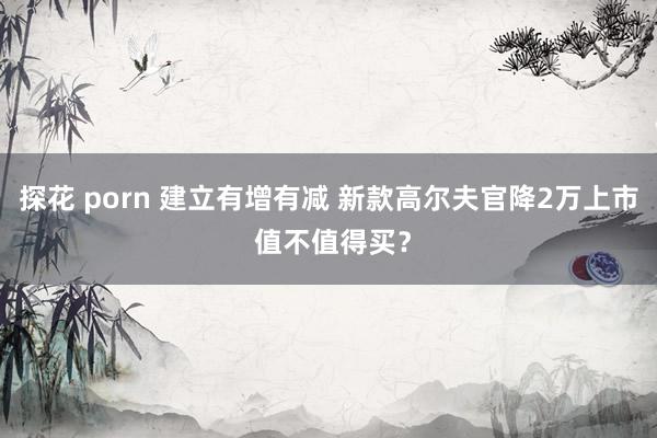 探花 porn 建立有增有减 新款高尔夫官降2万上市 值不值得买？