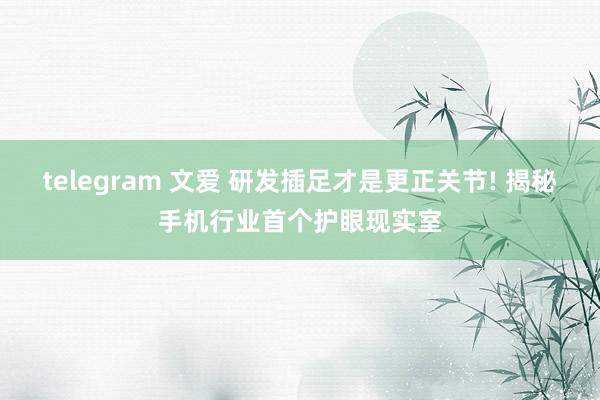 telegram 文爱 研发插足才是更正关节! 揭秘手机行业首个护眼现实室