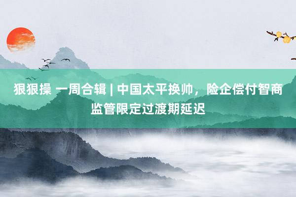 狠狠操 一周合辑 | 中国太平换帅，险企偿付智商监管限定过渡期延迟