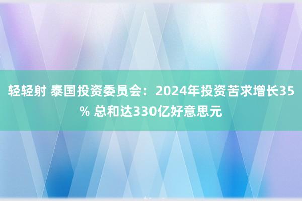 轻轻射 泰国投资委员会：2024年投资苦求增长35% 总和达330亿好意思元