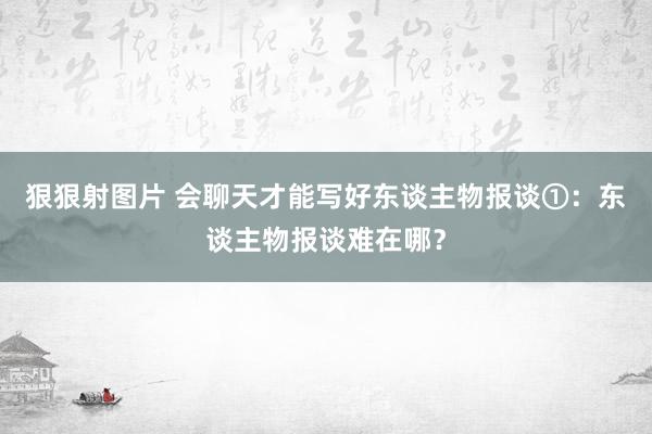 狠狠射图片 会聊天才能写好东谈主物报谈①：东谈主物报谈难在哪？