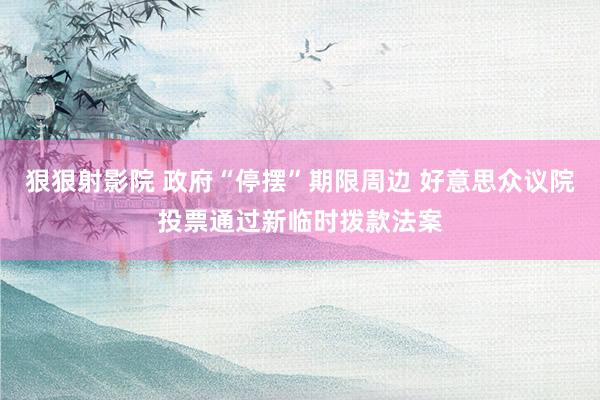 狠狠射影院 政府“停摆”期限周边 好意思众议院投票通过新临时拨款法案
