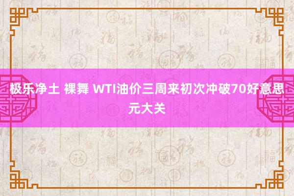 极乐净土 裸舞 WTI油价三周来初次冲破70好意思元大关