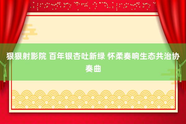 狠狠射影院 百年银杏吐新绿 怀柔奏响生态共治协奏曲