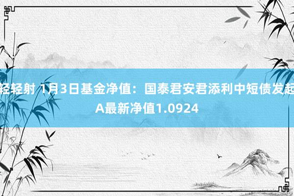轻轻射 1月3日基金净值：国泰君安君添利中短债发起A最新净值1.0924