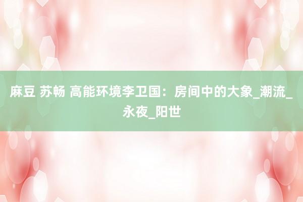 麻豆 苏畅 高能环境李卫国：房间中的大象_潮流_永夜_阳世