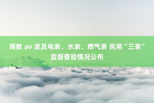 调教 av 波及电表、水表、燃气表 民用“三表”监督查验情况公布