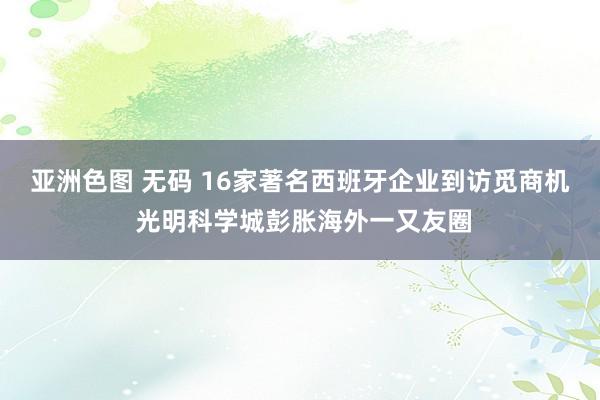 亚洲色图 无码 16家著名西班牙企业到访觅商机 光明科学城彭胀海外一又友圈