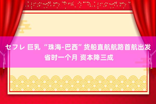 セフレ 巨乳 “珠海-巴西”货船直航航路首航出发 省时一个月 资本降三成