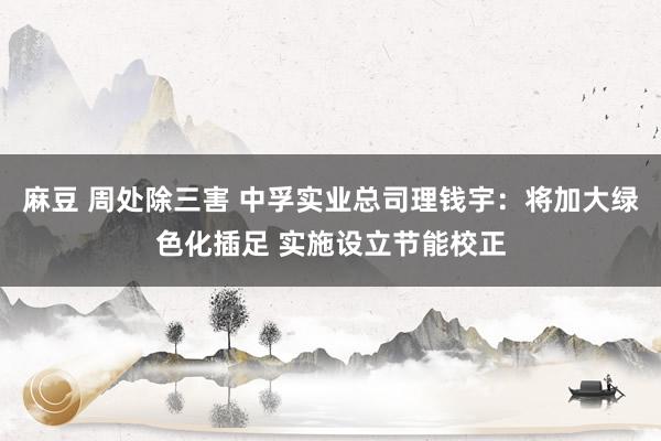 麻豆 周处除三害 中孚实业总司理钱宇：将加大绿色化插足 实施设立节能校正