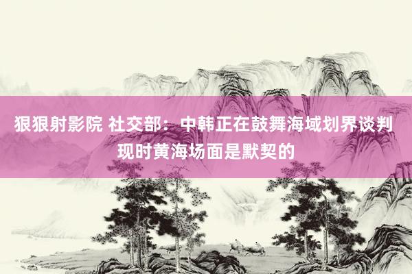 狠狠射影院 社交部：中韩正在鼓舞海域划界谈判 现时黄海场面是默契的